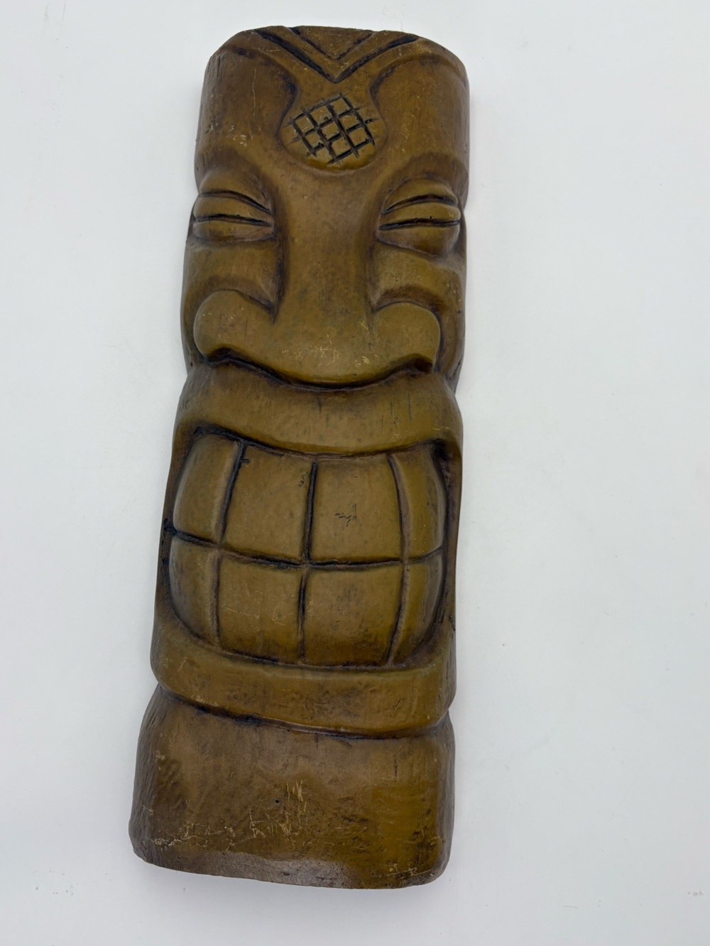 Vintage Heavy Tiki Face Wall Art - Brown